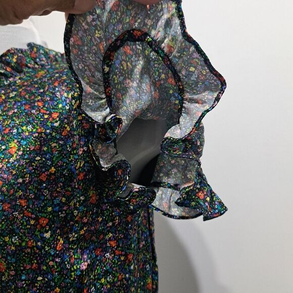 Cynthia Rowley Tina Silk Floral Ditsy Ruffle Mini Dress Size 8 Multi-Color NWT - Picture 11 of 16